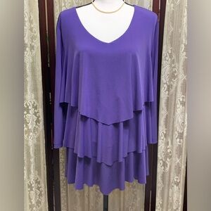 SUSAN GRAVER PURPLE TIERED TOP - SZ XL